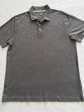 New Era Men's Heathered Gray Short Sleeve Golf Polo Shirt - Size Large.